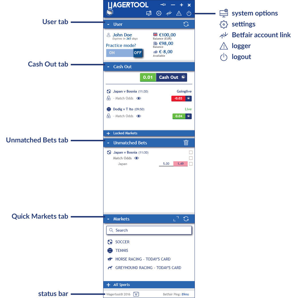 Main Wagertool Bar User Guide Wagertool